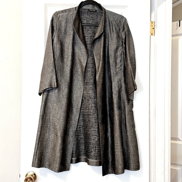 Eileen Fisher Jackets & Blazers - Eileen Fisher Metallic Textured Gray Open Jacket
